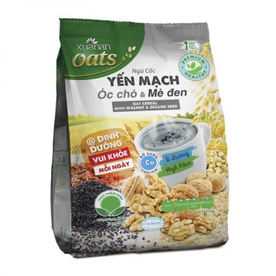 Combo 2 túi: Ngũ Cốc Yến Mạch Óc Chó & Mè Đen ít đường 400G + N.Cốc Gạo Lứt No Sugar[đường ăn kiêng]400G(Tặng Kèm 1 Túi Yến Mạch 150G)