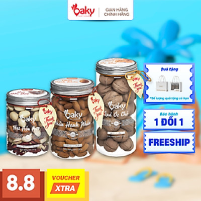 Quà Tặng Oaky - Combo Hạt Dinh Dưỡng Cao Cấp Hạnh Nhân, Quả Óc Chó, Hạt Hỗn Hợp - Tặng Túi Giấy Sang Trọng