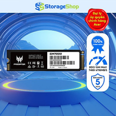 Ổ cứng SSD Acer Predator GM7000 NVMe PCIe Gen4 Gaming - Hàng chính hãng bảo hành 5 năm - Hàng chính hãng