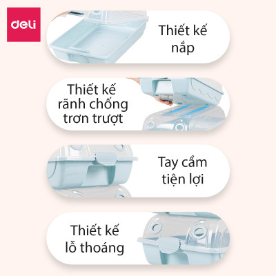 Hộp Nhựa Đựng Giày Trong Suốt Có Nắp Đậy Nhiều Màu Thông Minh Tiện Lợi Deli - Hộp Đựng Giày Nhựa PP Dẻo Chịu Lực Nhiều Size Có Thể Xếp Chồng