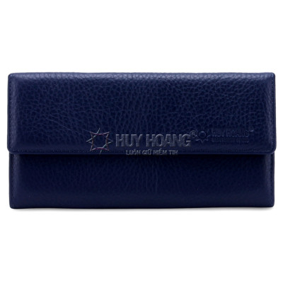  Bóp nữ da bò cao cấp Huy Hoàng 3 gấp lửng màu xanh đậm, cam, xanh lá chuối, xanh dương, đỏ tươi, vàng, đỏ đô HT3139-40-59-60-64-65-67