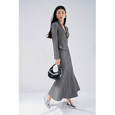 Chân váy xòe đuôi cá, có khóa kéo EMMA thiết kế cao cấp WHITE CHIC