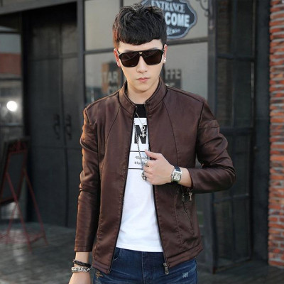 ÁO KHOÁC DA NAM LÓT LÔNG SITAKI - AD14 NÂU