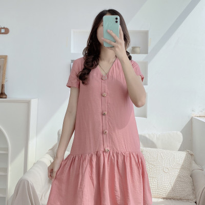 Váy đầm suông đuôi cá màu hồng Pisces dress Burny V4004459