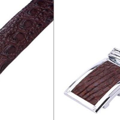 Thắt Lưng Nam Da Cá Sấu Gai Lưng Bản Lớn Huy Hoàng HT4227 - Nâu Đất