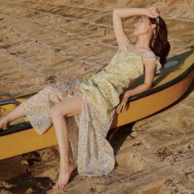 Đầm Maxi Hai Dây Soleil DRE187 thời trang thiết kế Hity