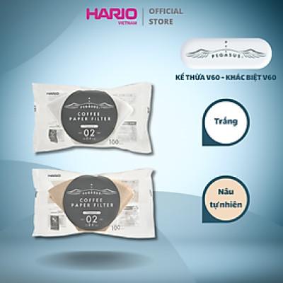 Giấy lọc cà phê Hario Pegasus Coffee Paper Filter 100 tờ, size 02, màu trắng, pha 2-4 cups (PEF-02-100W)
