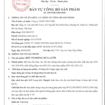 Pudding dưa lưới Déli - Túi 1Kg