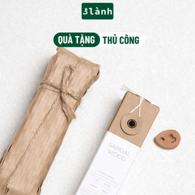 Nhang Thủ Công Đàn Hương 3 Lành Hộp 30 Que 100 % Tự Nhiên Tặng Kèm Đế Chăm Không Hóa Chất Xông Thơm