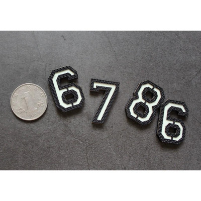 Patch_velcro số 0-9 cắt laser phát sáng gắn ba lô_túi xách