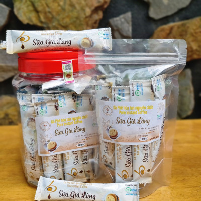 Cà Phê Hòa Tan Nguyên Chất SỮA GIÀ LÀNG - Bì Zip 10 gói