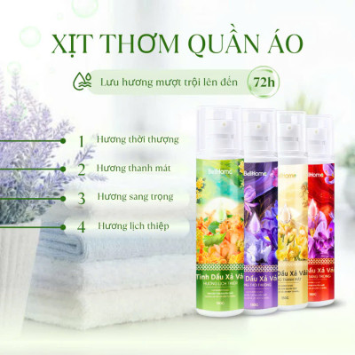 Tinh dầu xả vải Bell Home tím 150g, Mềm vải, kháng khuẩn, hương thời thượng, lưu hương lâu
