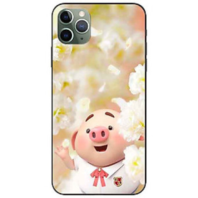 Ốp lưng in cho Iphone 11 Pro Mẫu Heo Áo Trắng