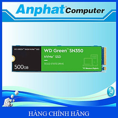 Ổ cứng SSD WD Green SN350 500GB M.2 2280 PCIE NVME 3X4 ( WDS500G2G0C ) - Hàng Chính Hãng