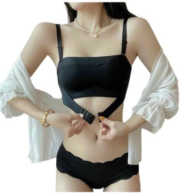 Áo ngực không dây chống tuột đúc su đệm dày tôn V1-áo chíp quây mặc trong áo váy hở vai