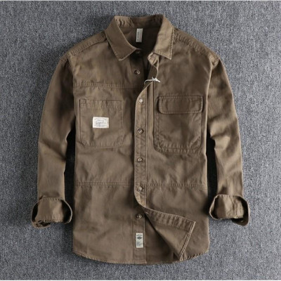 Áo sơ mi phong cách Retro_chiến thuật_dã ngoại