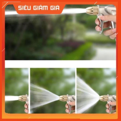 Bộ dây vòi xịt nước rửa xe, tưới cây . tăng áp 3 lần, loại 7m, 10m 206701 đầu đồng, cút đồng