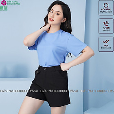 Quần short nữ Hiền Trần BOUTIQUE khuyên đá, chất vải 2 biên cao cấp