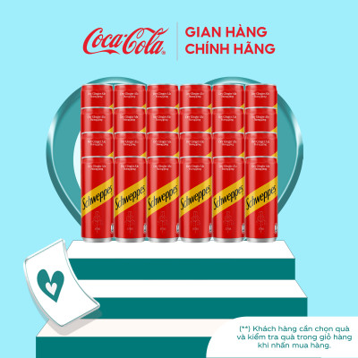 Lốc 24 lon Nước Giải Khát Có Gas Schweppes Dry Ginger Ale 320ml/LonCoca-Cola Official Store_TK