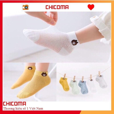 Sét 5 đôi tất lưới hình gấu cho bé
