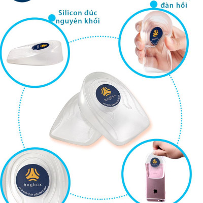 Lót độn đế silicon nguyên khối trong suốt tăng 1cm, 2cm, 3cm chiều cao - buybox - BBPK47