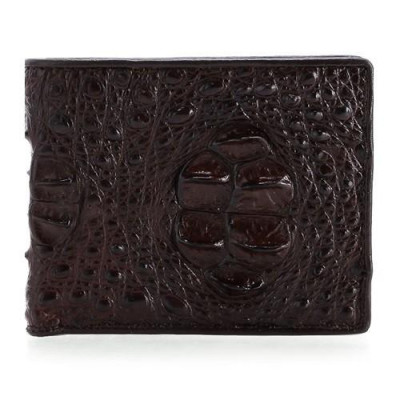 HC2241 - Bóp nam Huy Hoàng da cá sấu nguyên con màu nâu đất