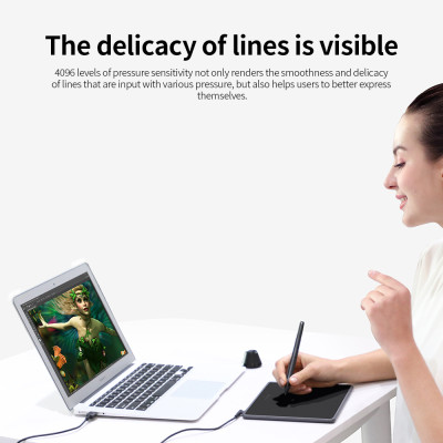 Máy tính bảng vẽ đồ họa Huion H430P với 4096 mức độ nhạy áp lực Độ phân giải bút 5080LPI 233PPS