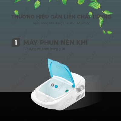 Máy xông khí mũi họng 2 trong 1 LUCASS A22 nhập khẩu chính hãng, xông khí dung, xông mũi, xông họng, bảo vệ hô hấp cho người lớn và trẻ em