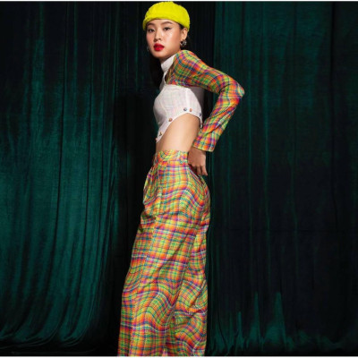 Áo Dài Croptop Cách Tân Tartan - 