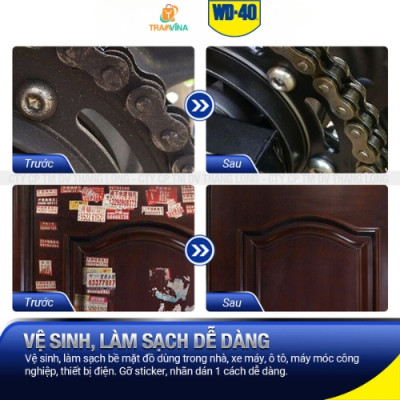 Chai Xịt Tẩy Rỉ Sét WD-40 Multi-Use Product Dầu Chống Rỉ Bôi Trơn, Chống Ẩm, Vệ Sinh Làm Sạch Đa Năng Bảo Dưỡng Xe, Đồ Dùng Gia Đình - Hàng Chính Hãng