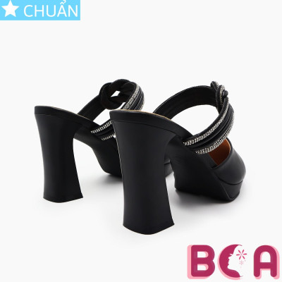 Dép sục nữ cao gót bít mũi 8 phân RO562 ROSATA tại BCASHOP cách điệu độc đáo với phần quai có nút thắt có viền đá lấp lánh