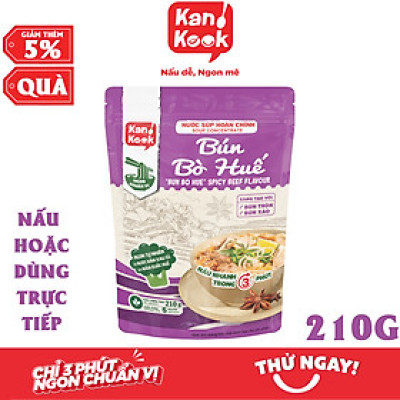 Nước Xốt (Sốt) Cô Đặc Vị Bún Bò Huế KanKook Gói 210g Nấu/Trộn Ăn Liền Vị Hoàn Chỉnh Chuẩn Vị Bún Bò Huế