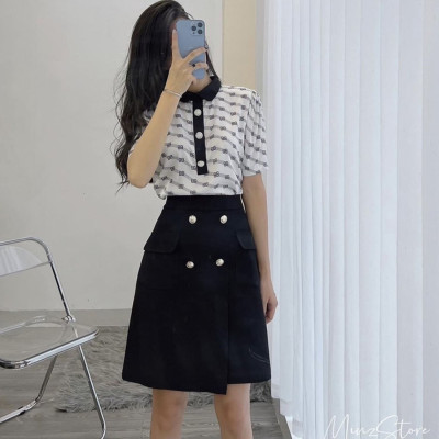 CHÂN VÁY CHỮ A NẮP TÚI CÔNG SỞ 