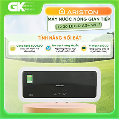Máy nước nóng gián tiếp 30 lít Ariston SL2 30 LUX-D AG+ WIFI - Hàng chính hãng (Chỉ Giao HCM)
