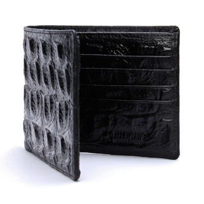 HJ2117 - Bóp nam Huy Hoàng vân cá sấu gai lớn màu đen