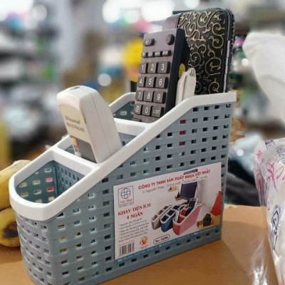 Khay nhựa tiện ích 4 ngăn Việt Nhật, khay 4 ngăn để bàn đựng bút, đồ dùng đa năng hàng Cao Cấp Bền Đẹp - Hàng Việt nam