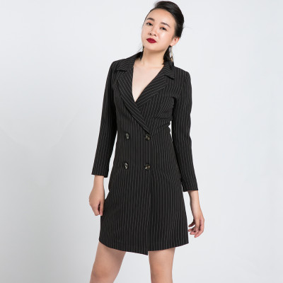 Đầm Blazer Hity DRE080 (Sọc Đen Huyền Bí)