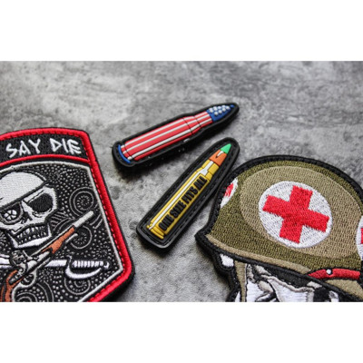 Patch mô hình viên đạn PVC dán quần áo_ba lô_nón