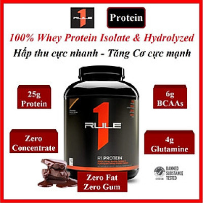 Rule 1 Protein 5Lbs – Bổ sung Protein 100% Whey Isoalte & Hydrolyzed, hấp thu cực nhanh, tăng Cơ cực mạnh