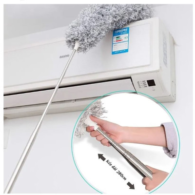 Chổi Quét Trần Nhà Bằng Sợi Cán Dài Xếp Gọn 2m8 - Chổi Quét Bụi Đa Năng Rút Xoay 360 Độ