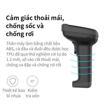 Máy Quét Mã Vạch Deli - Kết Nối Bluetooth, Độ Phân Giải Cao - Phù Hợp Cho Cửa Hàng, Siêu Thị - Hàng Chính Hãng - E14953W/E14953/E14952