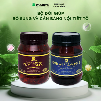 Bộ sản phẩm: Viên Dầu Cá Hồi OMEGA 3 SALMON OIL, Viên bổ sung nội tiết nữ HYPER EVENING PRIMROSE OIL