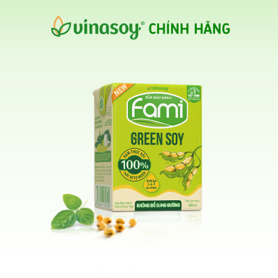Thùng sữa đậu nành Vinasoy Fami Green soy không bổ sung đường (36 hộp x 180ml)