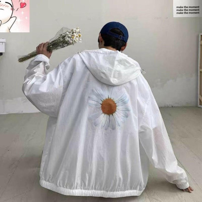 Áo khoác dù in hình Hoa Cúc 123SHOP dành cho cặp đôi cho nam cho nữ có mũ, jacket form rộng có 2 màu unisex ulzzang