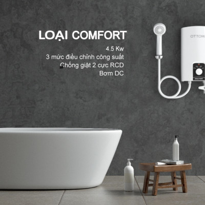 Máy tắm nước nóng OTTOWA TC45P01, Hàng chính hãng