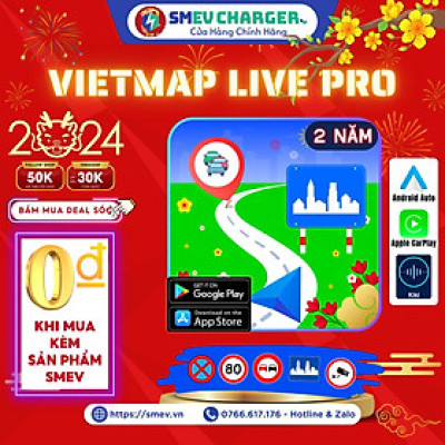2 Năm Key Ứng dụng Vietmap Live PRO Dẫn đường Cảnh báo giao thông SMEV