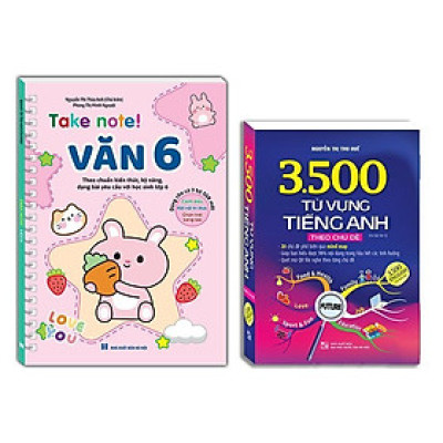 Sách - Take Note - Văn 6 + 3500 Từ Vựng Tiếng Anh Theo Chủ Đề - Bản Màu - Combo 2 Cuốn - Minh Thắng