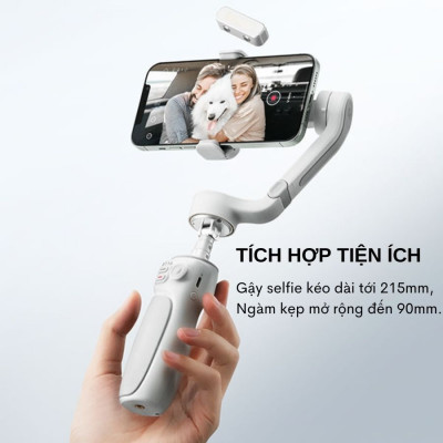 Gimbal Zhiyun Smooth Q4 - Tay cầm chống rung 3 trục có thể gấp gọn dành cho điện thoại, tích hợp gậy selfie kéo dài 21cm - Hàng nhập khẩu