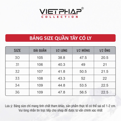 Quần Tây Nam VIỆT PHÁP Form Classic Có Ly Chất liệu Cao Cấp Chống Nhăn, Độ Bền Cao 2347