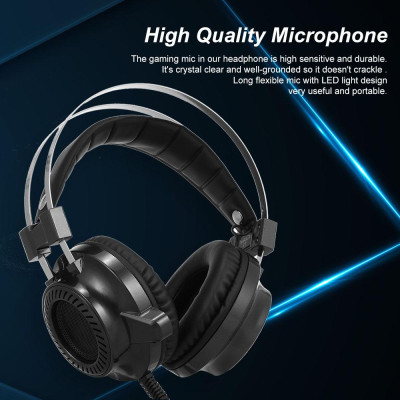 Tai nghe chơi game KUBITE T2  âm thanh nổi bass với micrô LED Light 3,5 mm có dây cho máy tính để bàn 